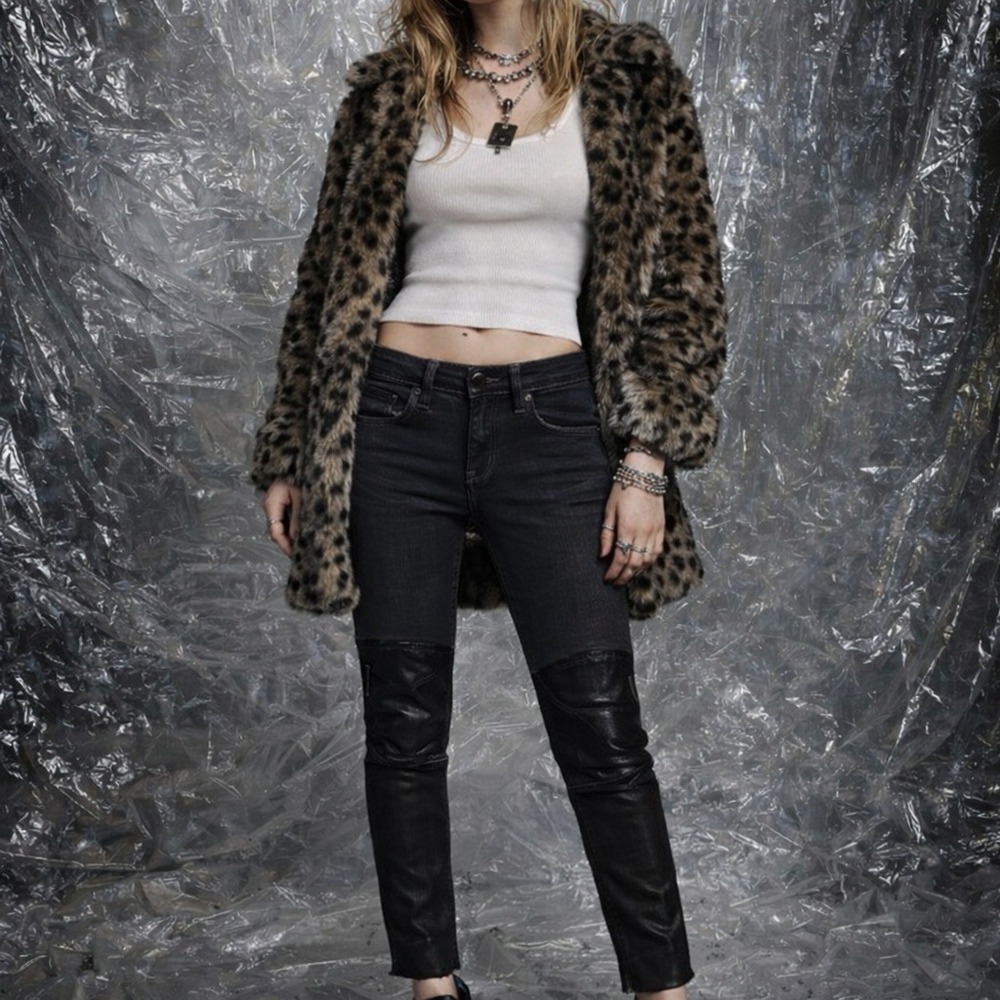 J Brand Lamb Leather Skinny Jeans With Calve Zippers‎ 26